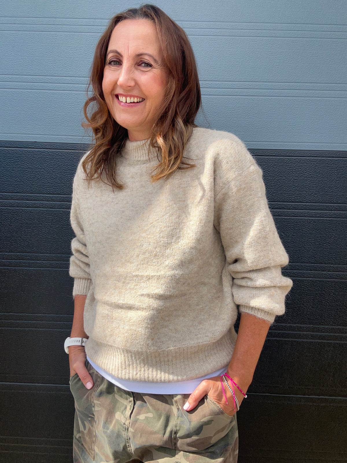 Mae round neck sweater - Beige
