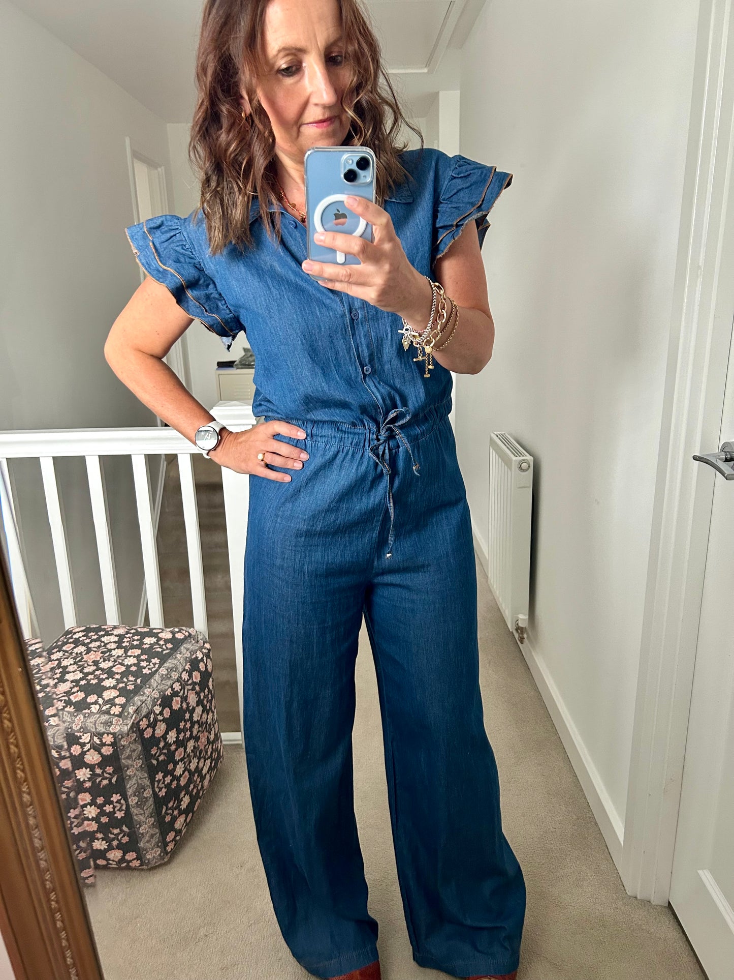 Gretchen frill sleeve jumpsuit