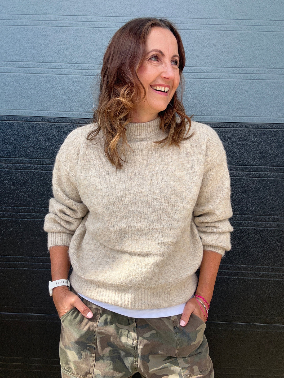 Mae round neck sweater - Beige