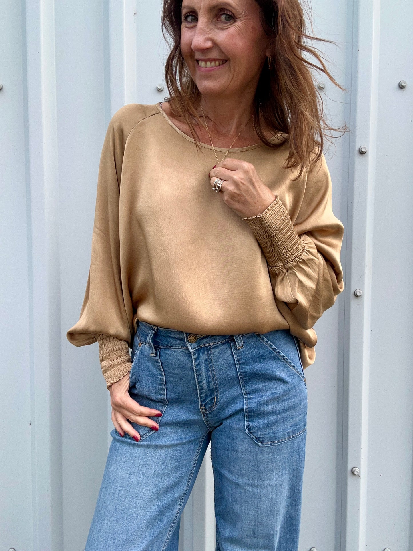 Henrietta silky blouse - Gold