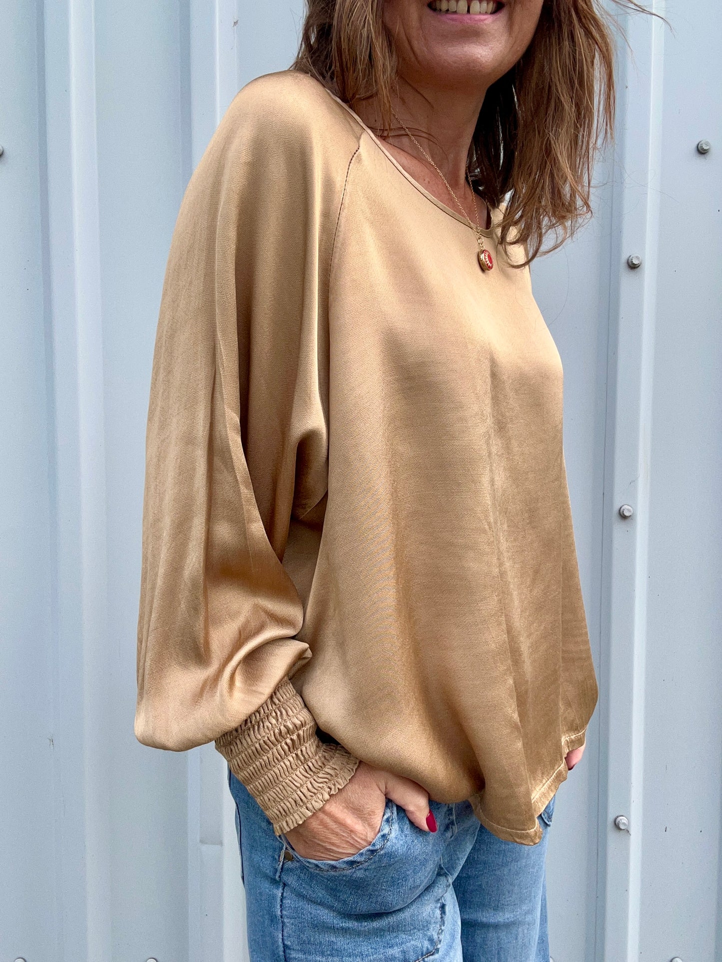 Henrietta silky blouse - Gold