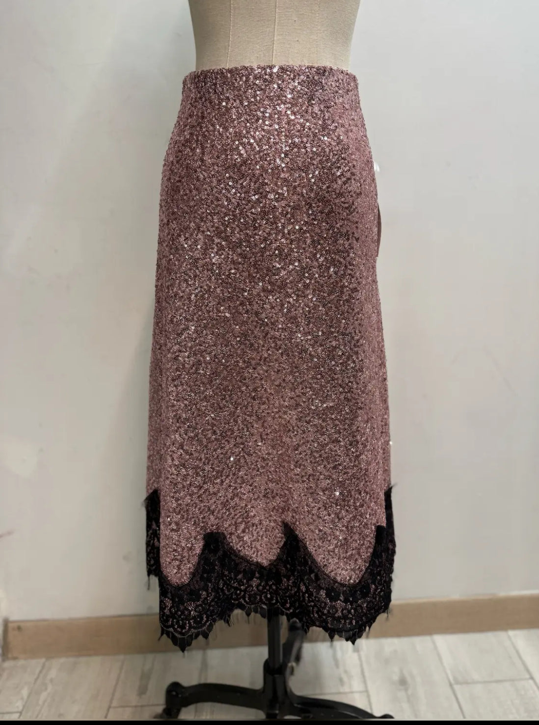 Maxine sequin and lace skirt - Pink