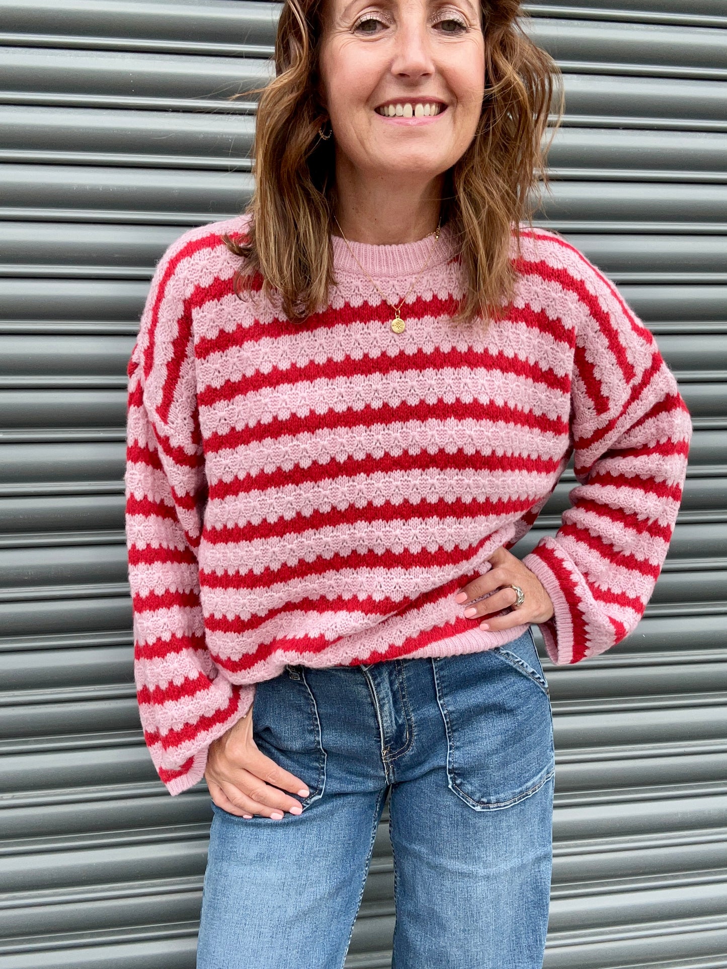Sienna striped sweater - Red / Pink