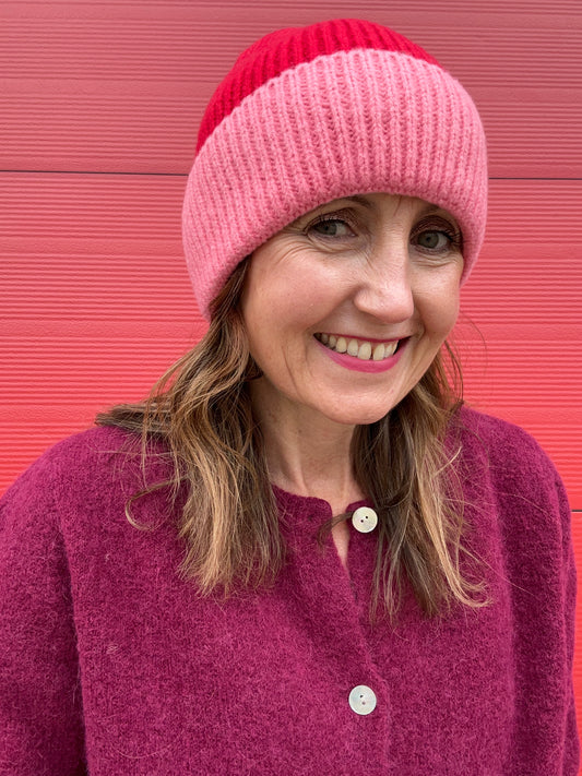 Minnie two tone beanie - Red / Pink