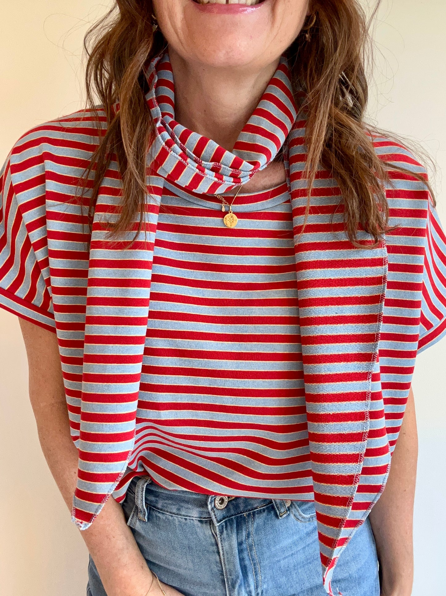 Skipper jersey striped set - Sky Blue