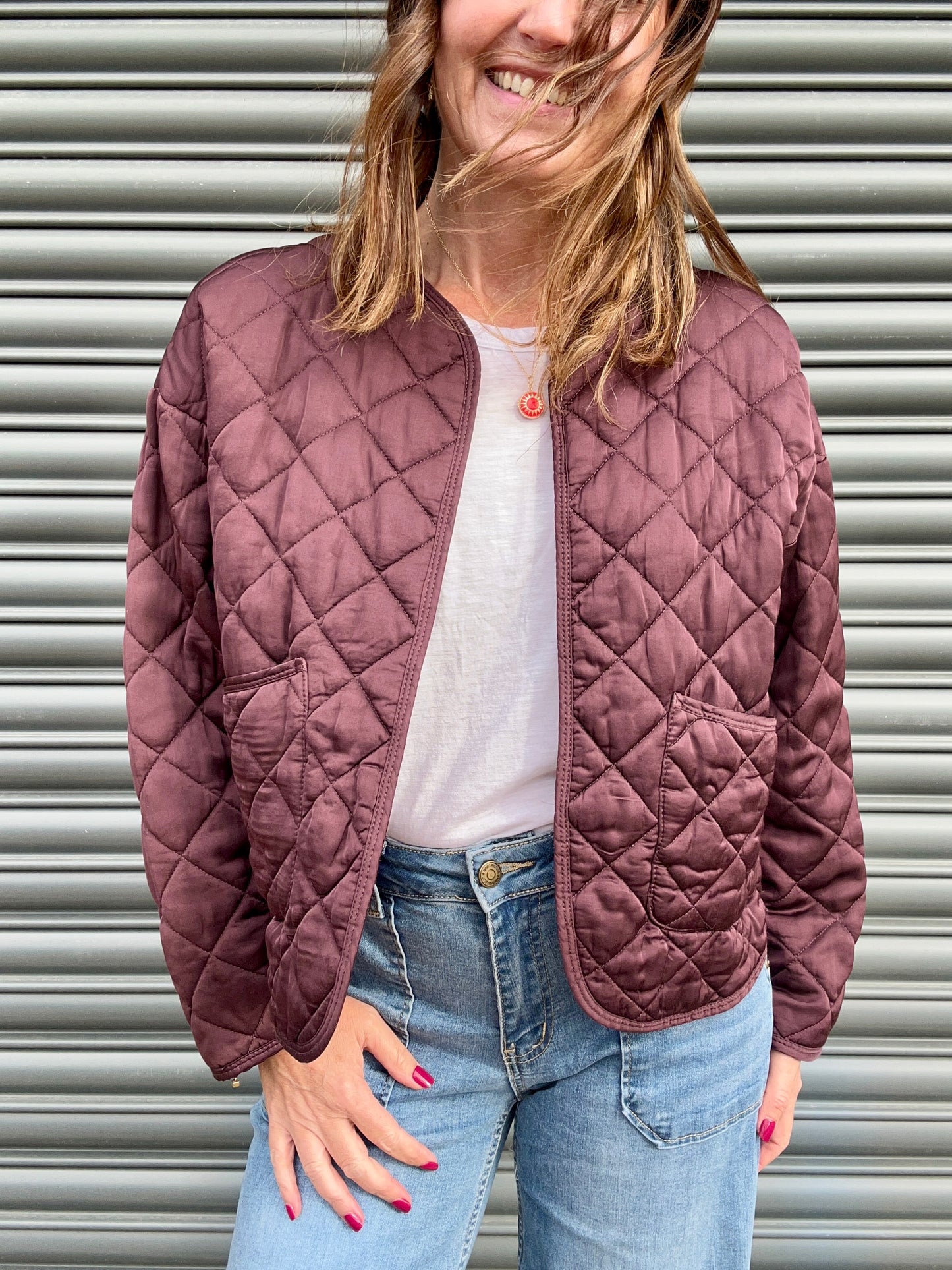 Lana quilted jacket - Aubergine