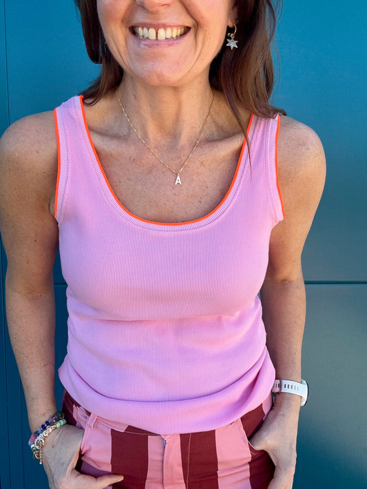 Ivy cotton vest - Pink / Orange