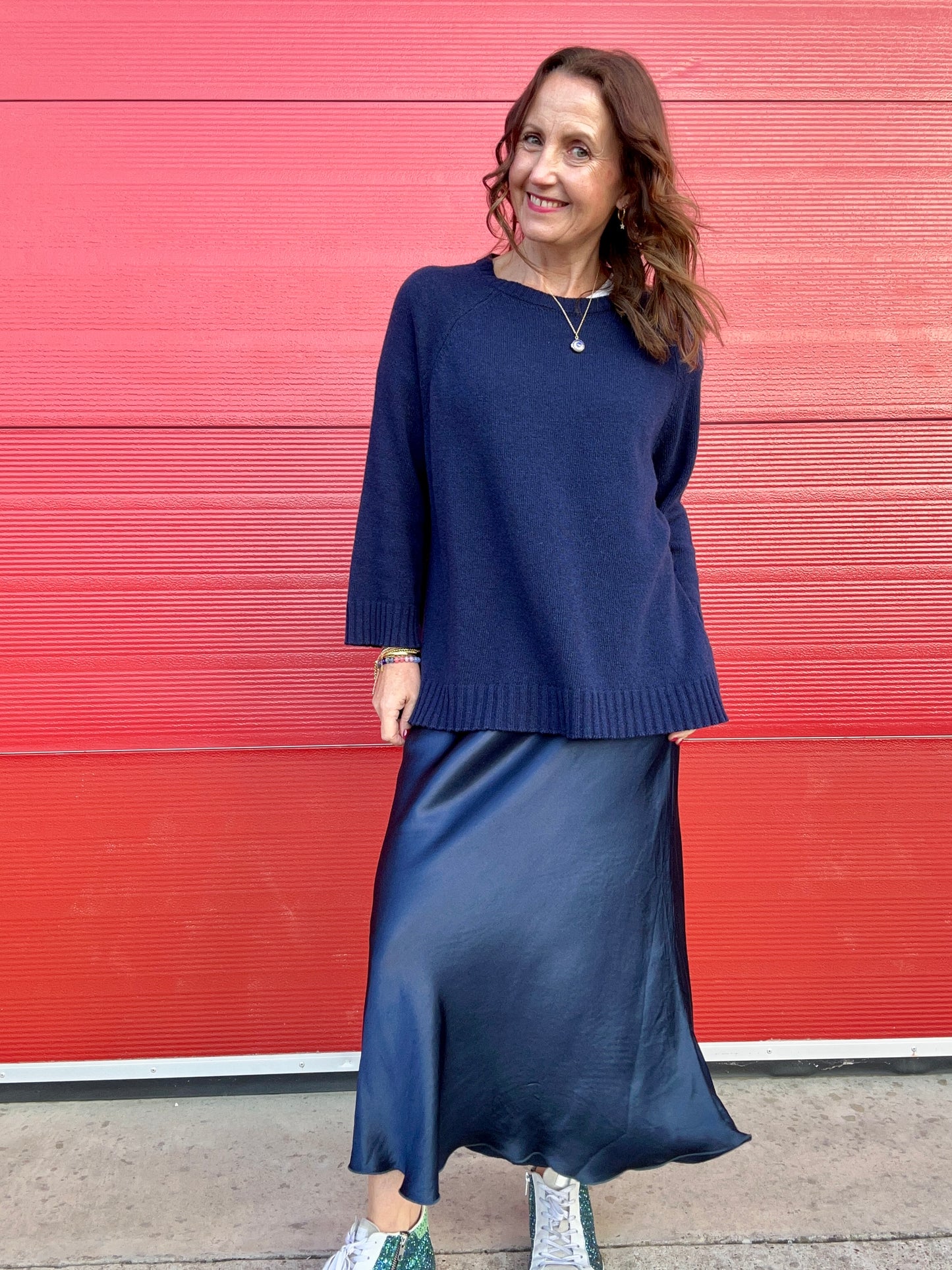 Philly satin skirt - Navy
