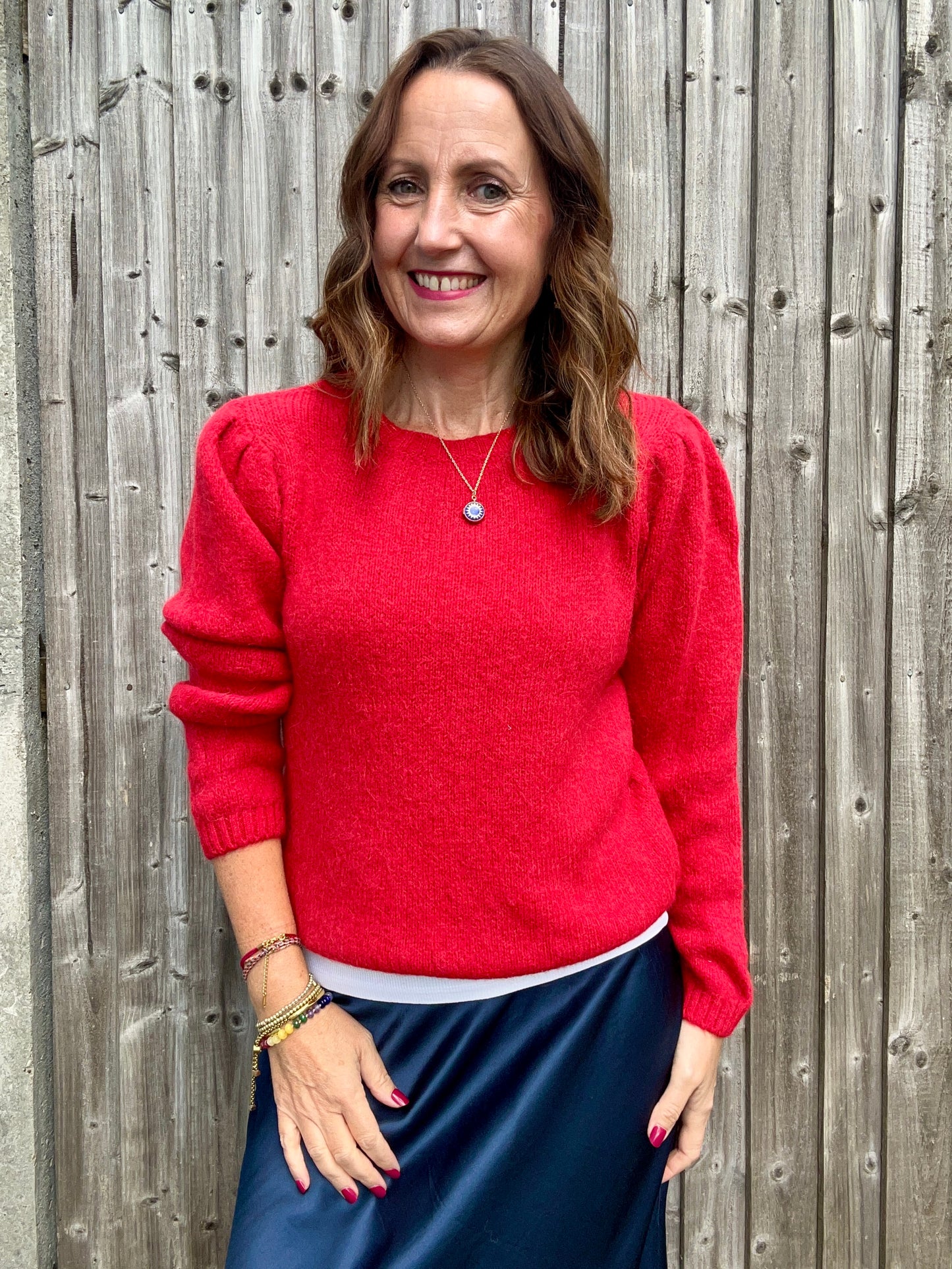 Willa simple sweater - Strawberry Red