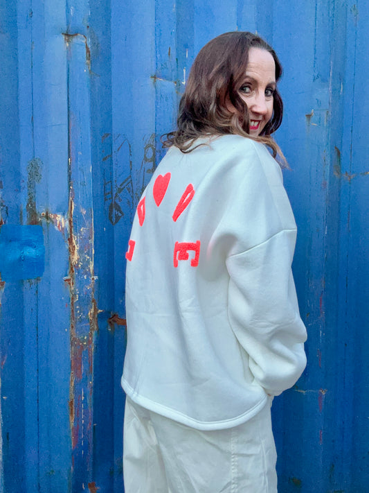 Mr Lover Lover sweatshirt - Cream / Pink