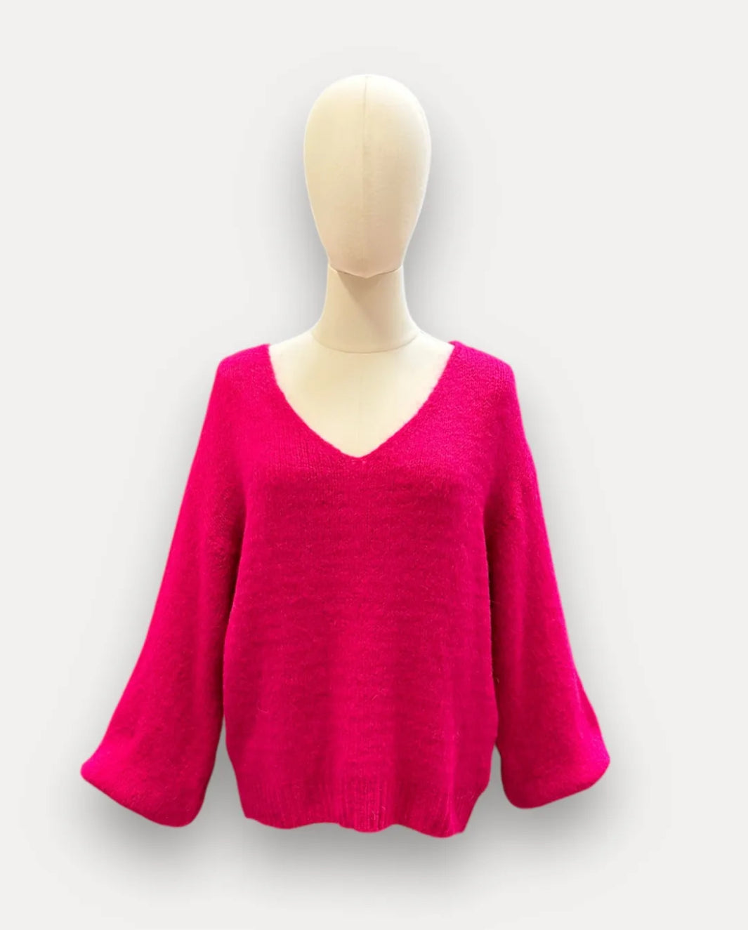 Issie simple v-neck - Raspberry