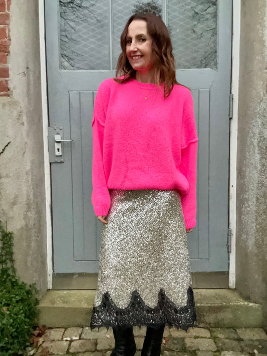 Gwen slouchy sweater - Neon Pink