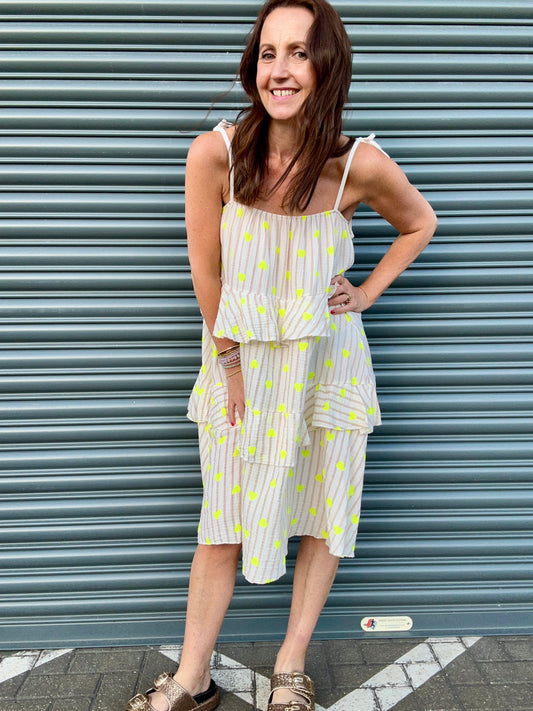 Pixie sundress - White / Lemon
