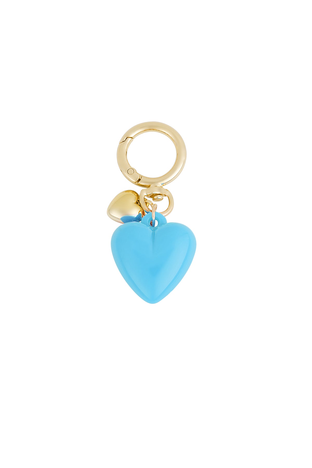 Chubby heart charm keyring