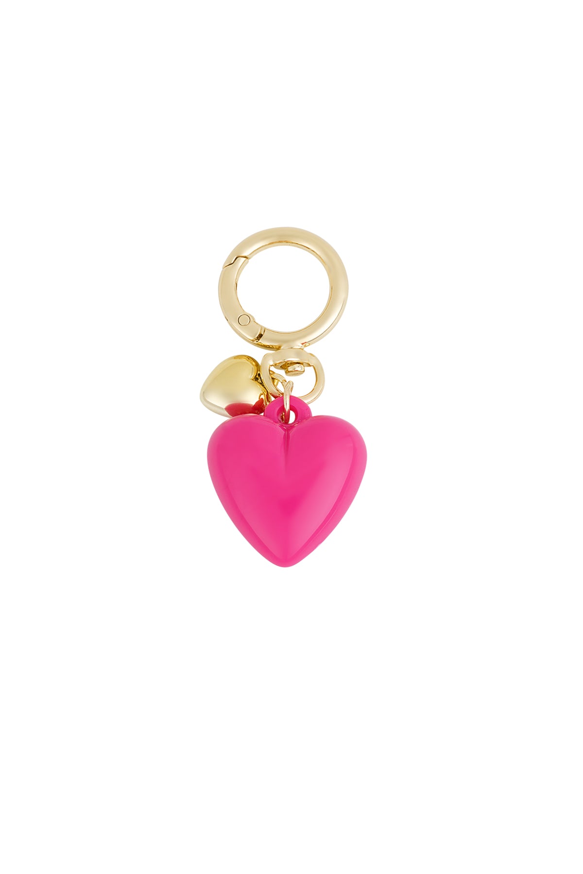 Chubby heart charm keyring