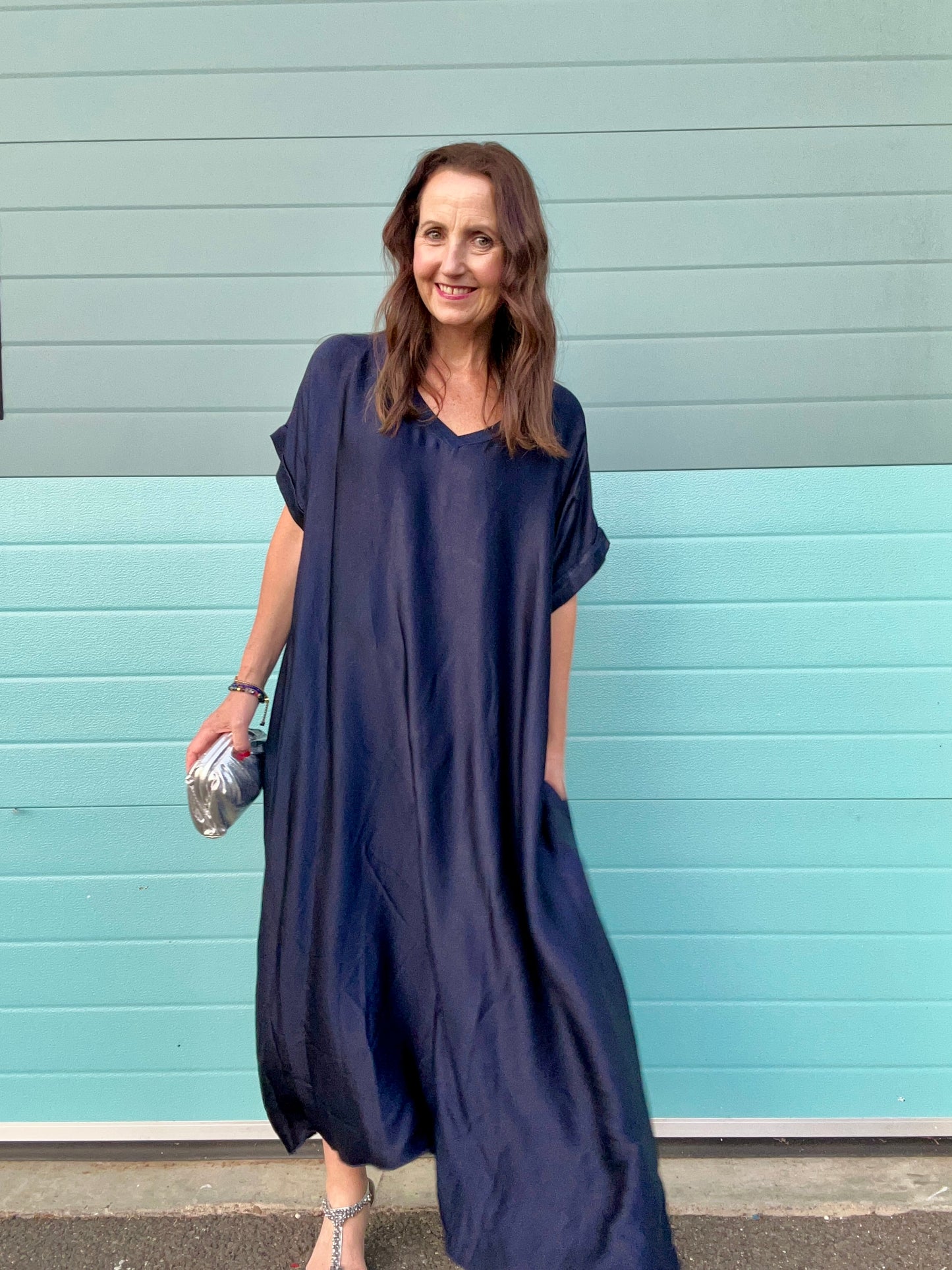 Nora navy dress with pockets
