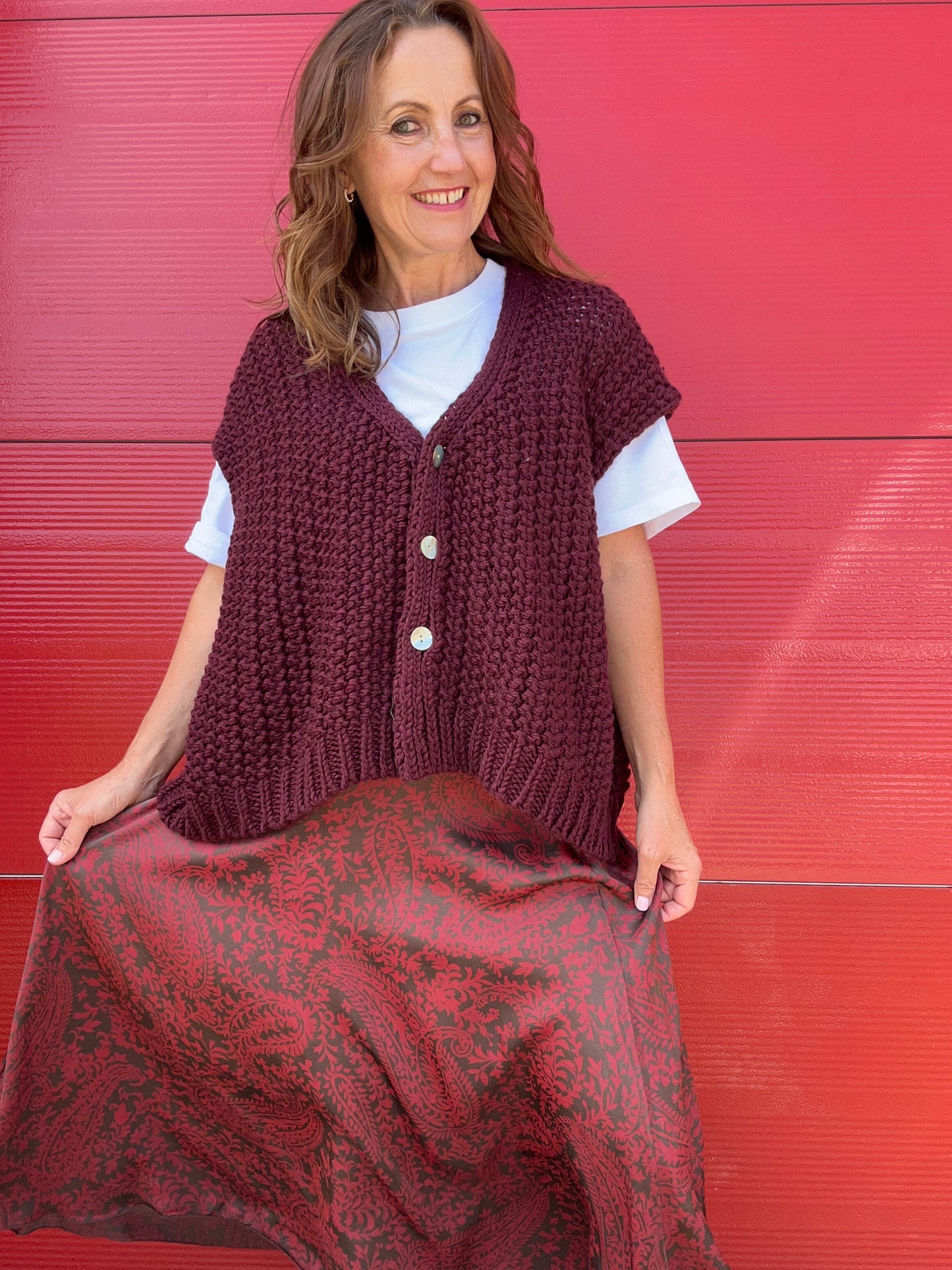 Harmony paisley skirt - Red