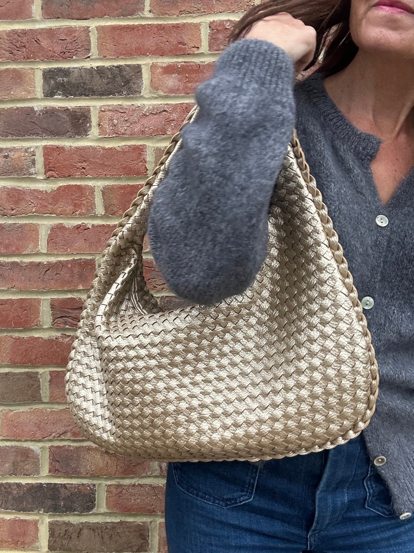 Paxton woven bag - Gold