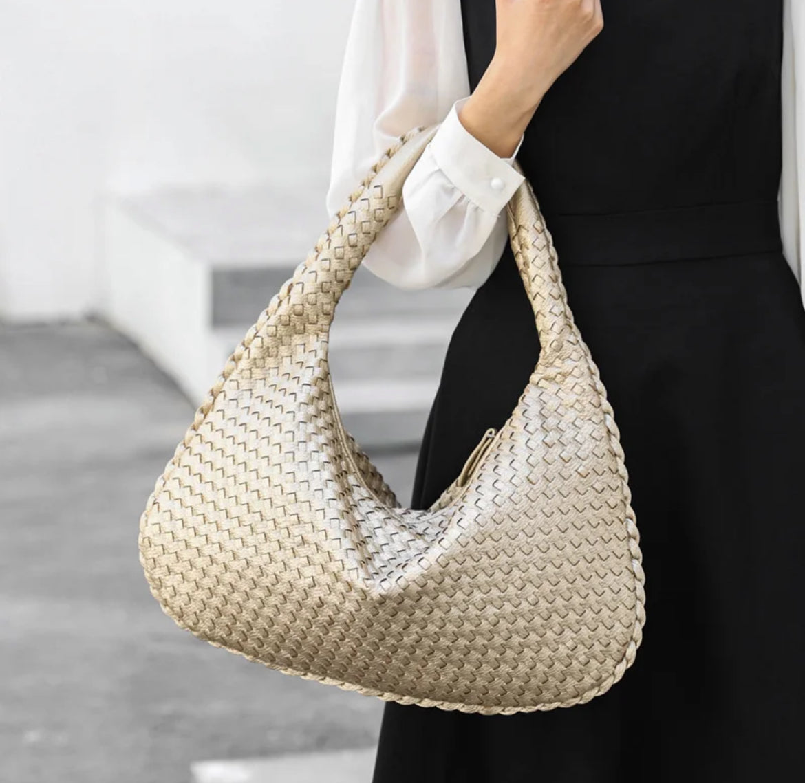 Paxton woven bag - Gold