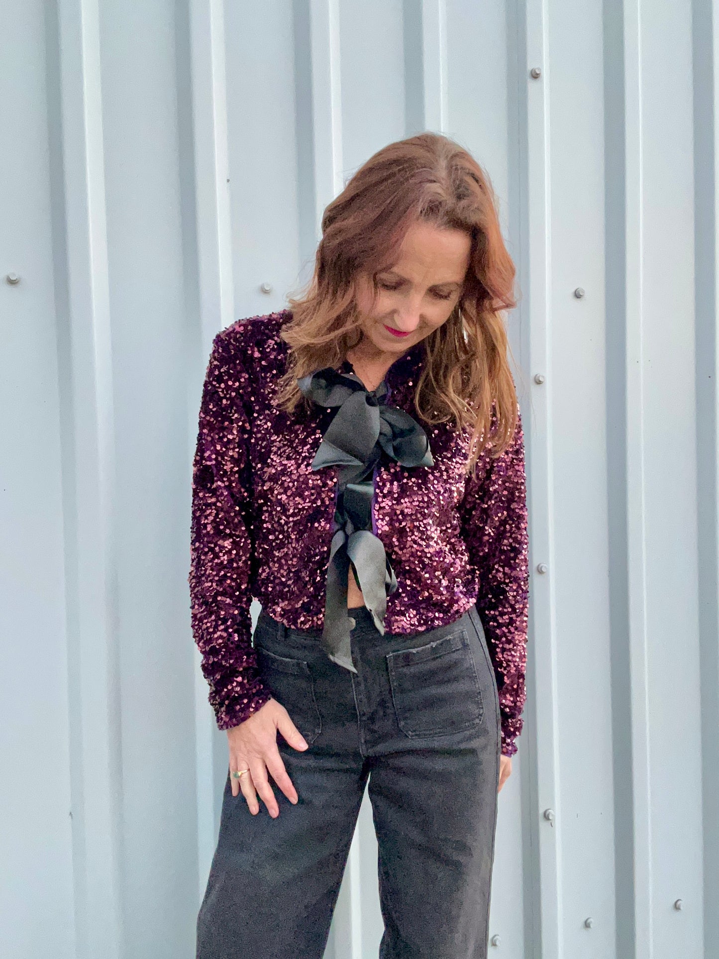 Sasha sequin jacket - Plum