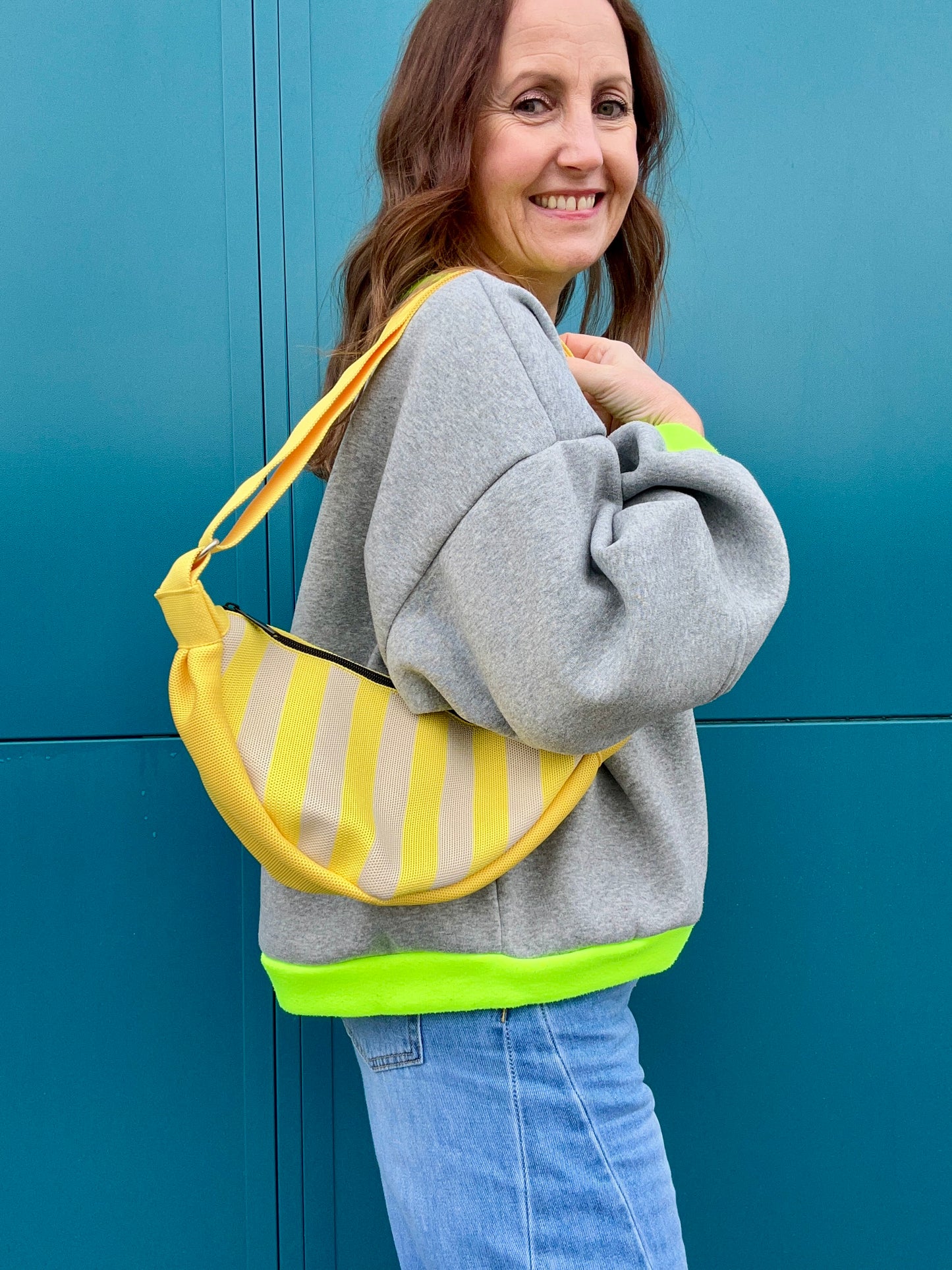 Kanga striped pouch bag - Yellow