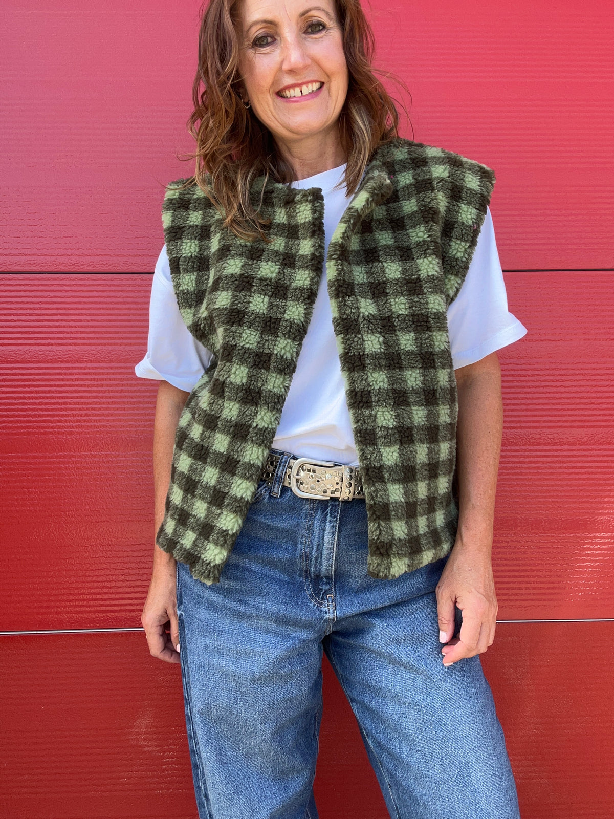 Indy checked gilet - Green