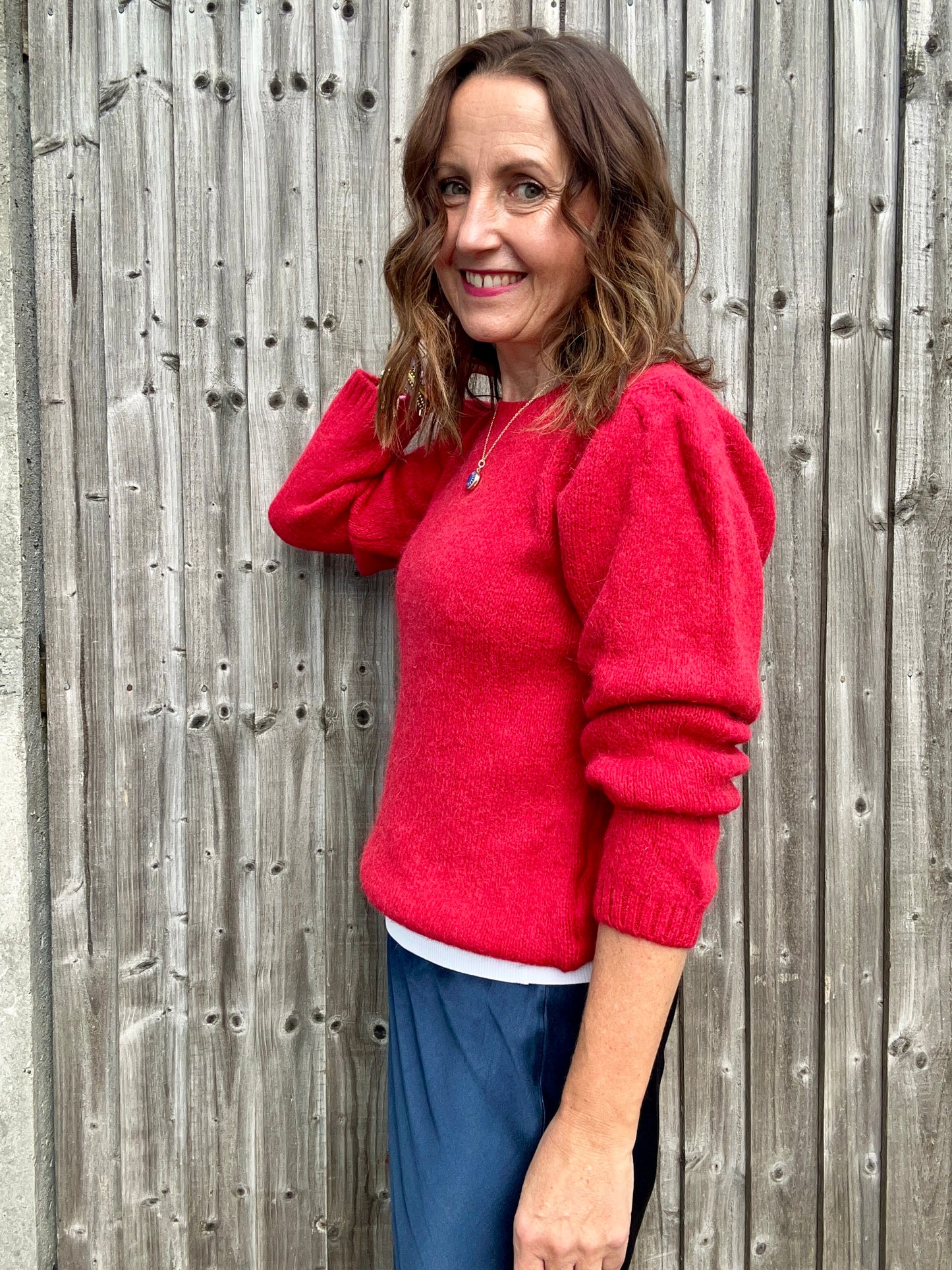 Willa simple sweater - Strawberry Red