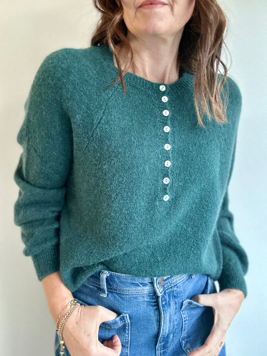 Paris button sweater - Petrol