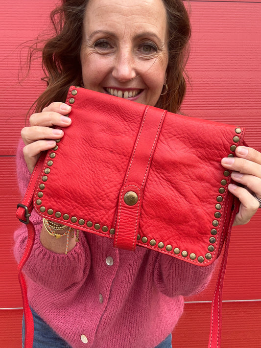 Bridget vintage leather bag - Red