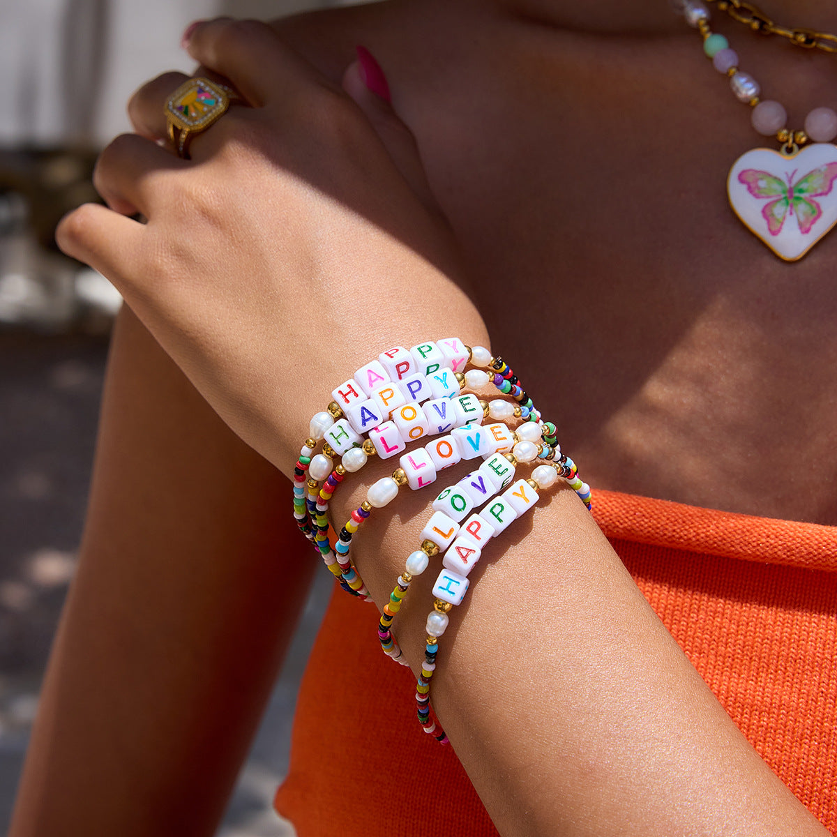 Rainbow HAPPY bracelet