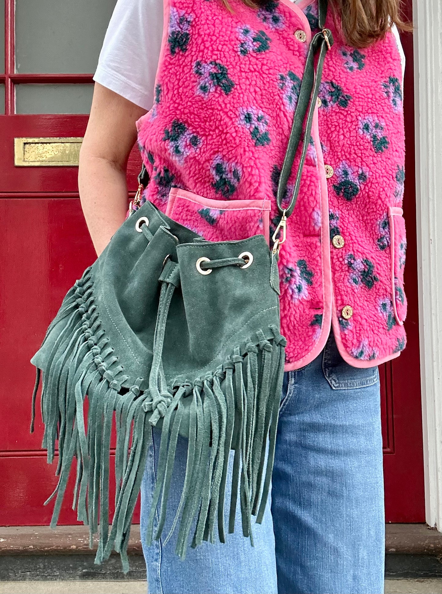 Briar suede tassel bag - Petrol