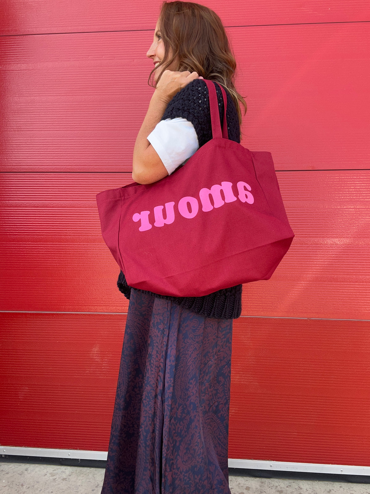 Amour tote bag - Plum / Pink