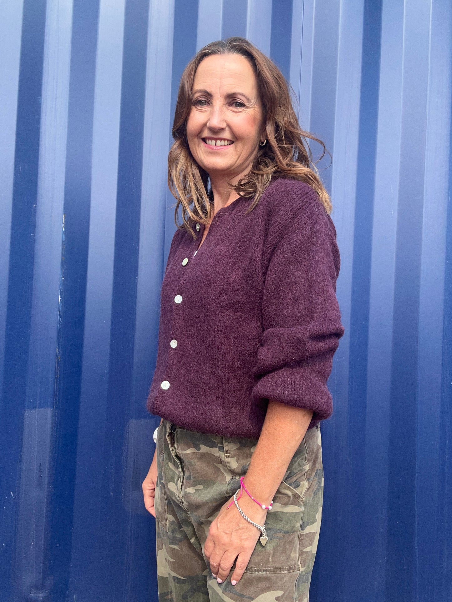 Beattie cardigan - Eggplant