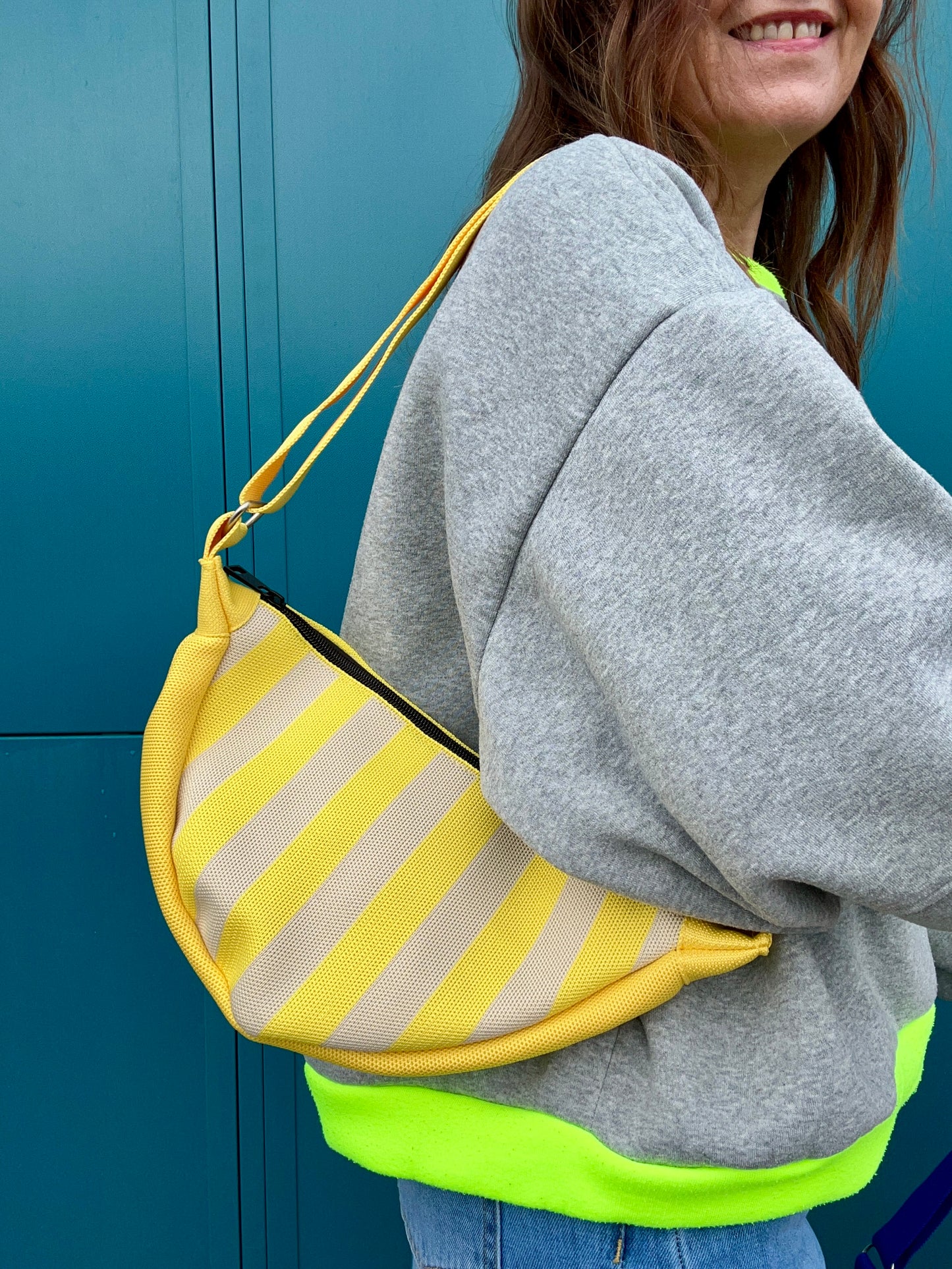 Kanga striped pouch bag - Yellow