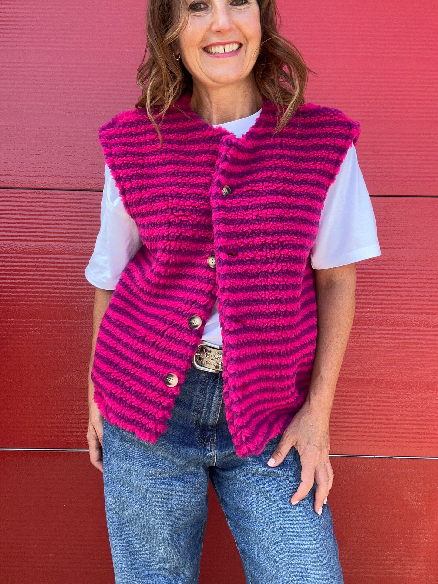 Marley striped waistcoat - Pink / Purple