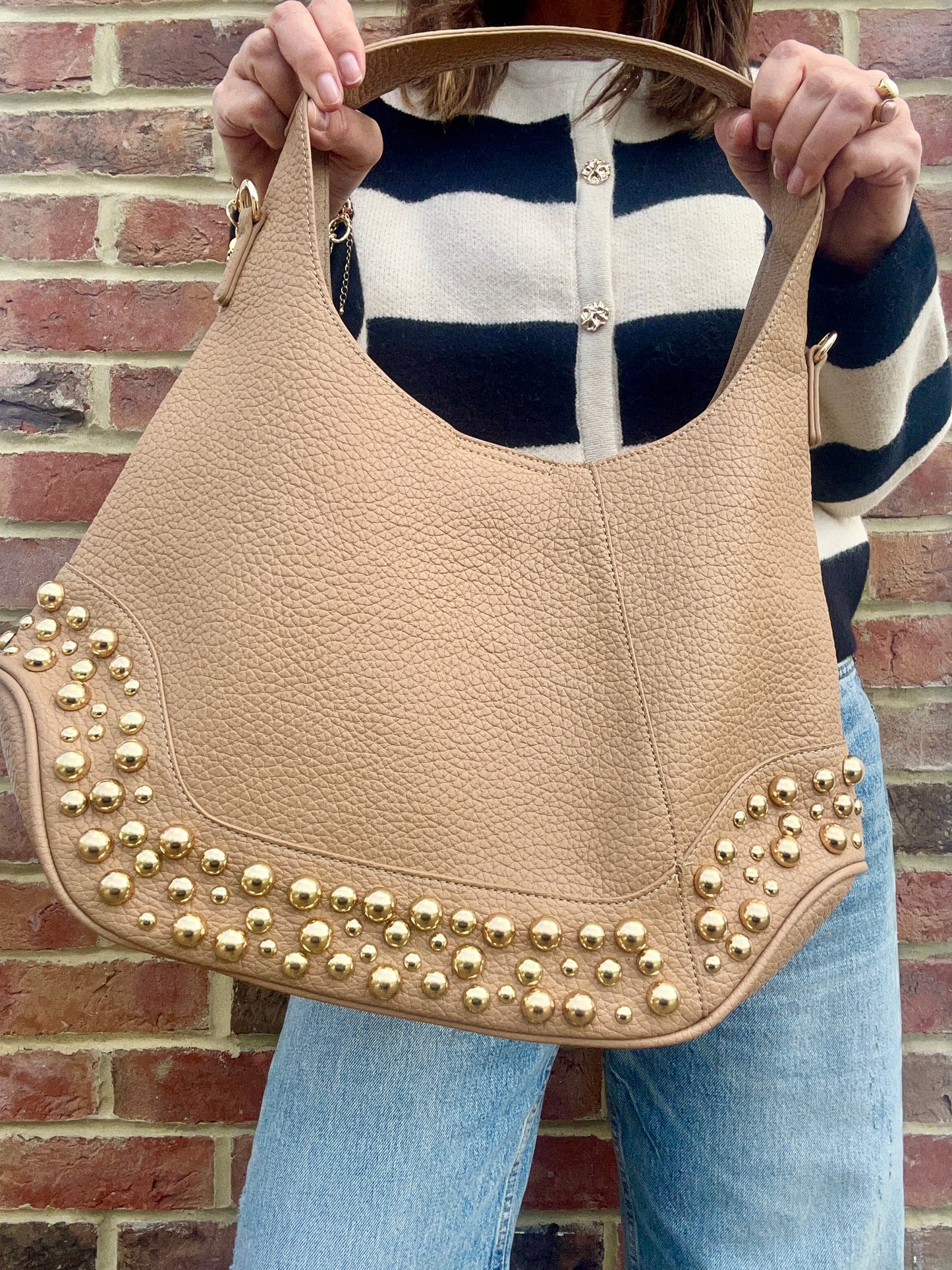 Hadley studded crossbody bag - Coffee