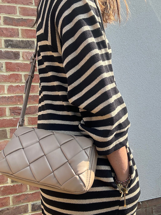 Willow braided crossbody bag - Taupe