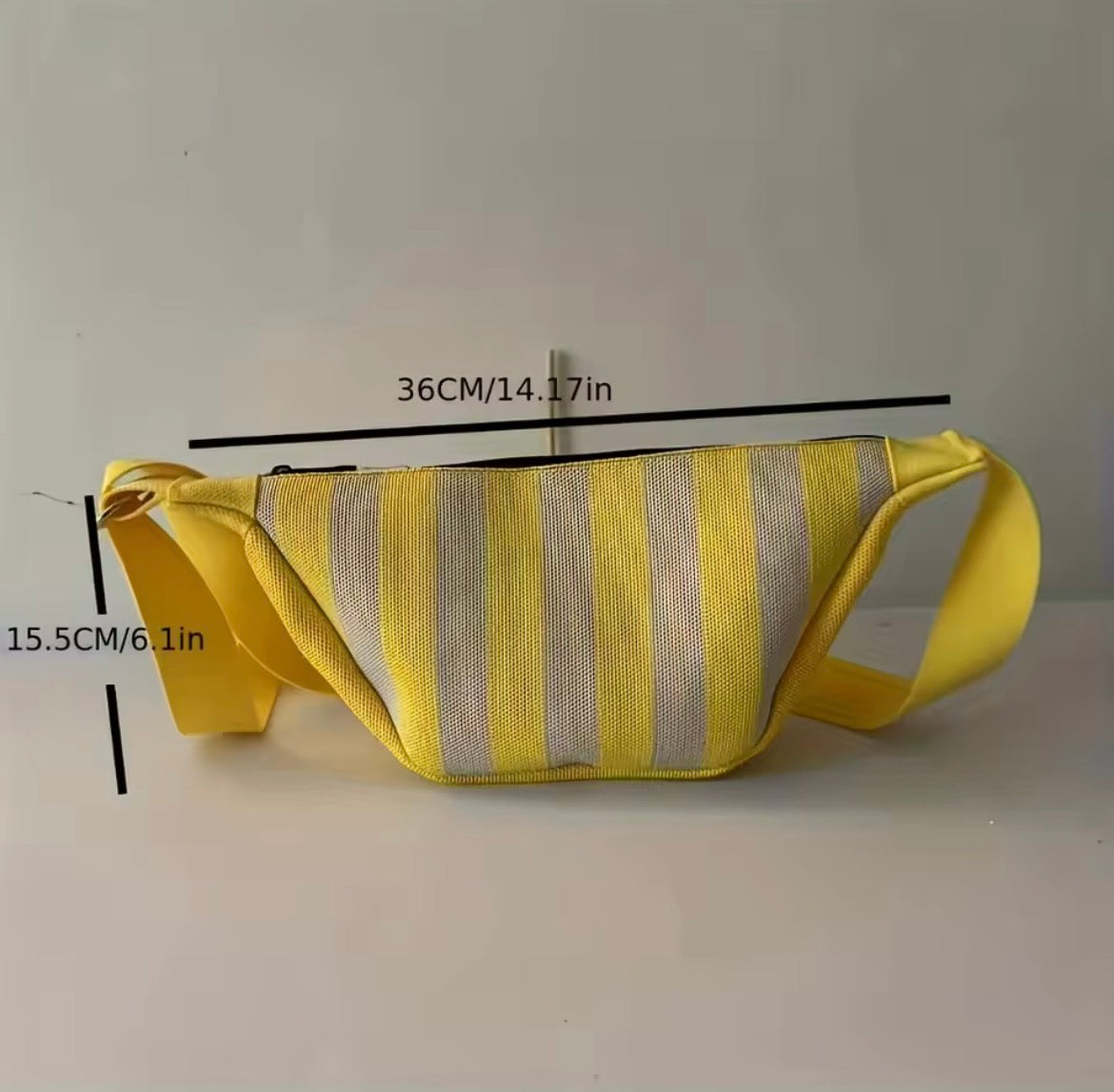 Kanga striped pouch bag - Yellow