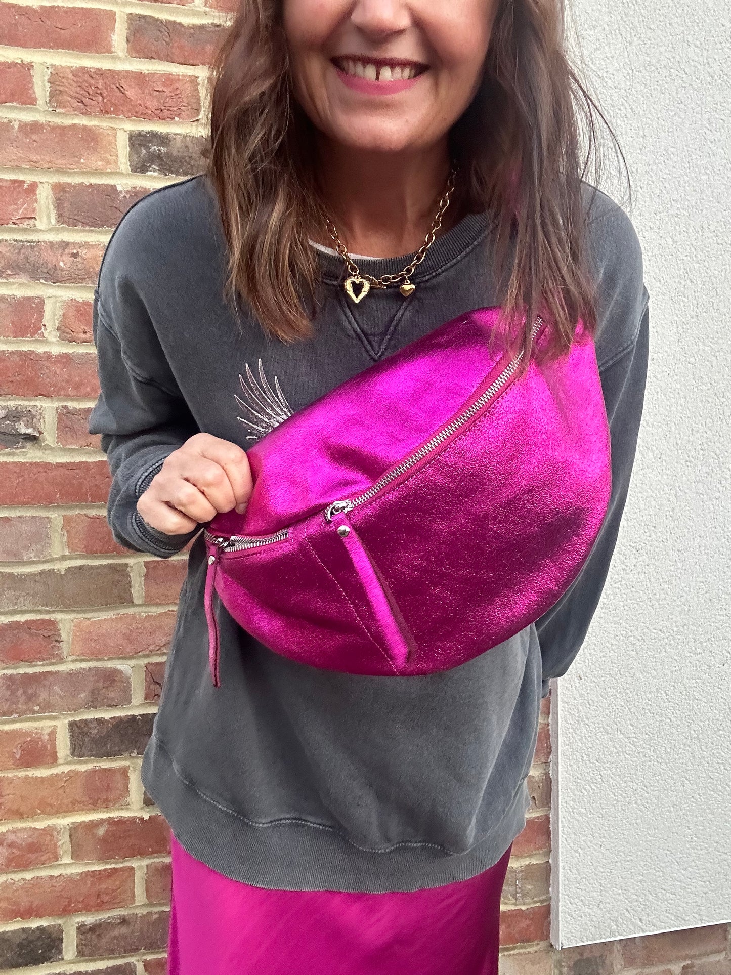 Dallas metallic bumbag - Pink