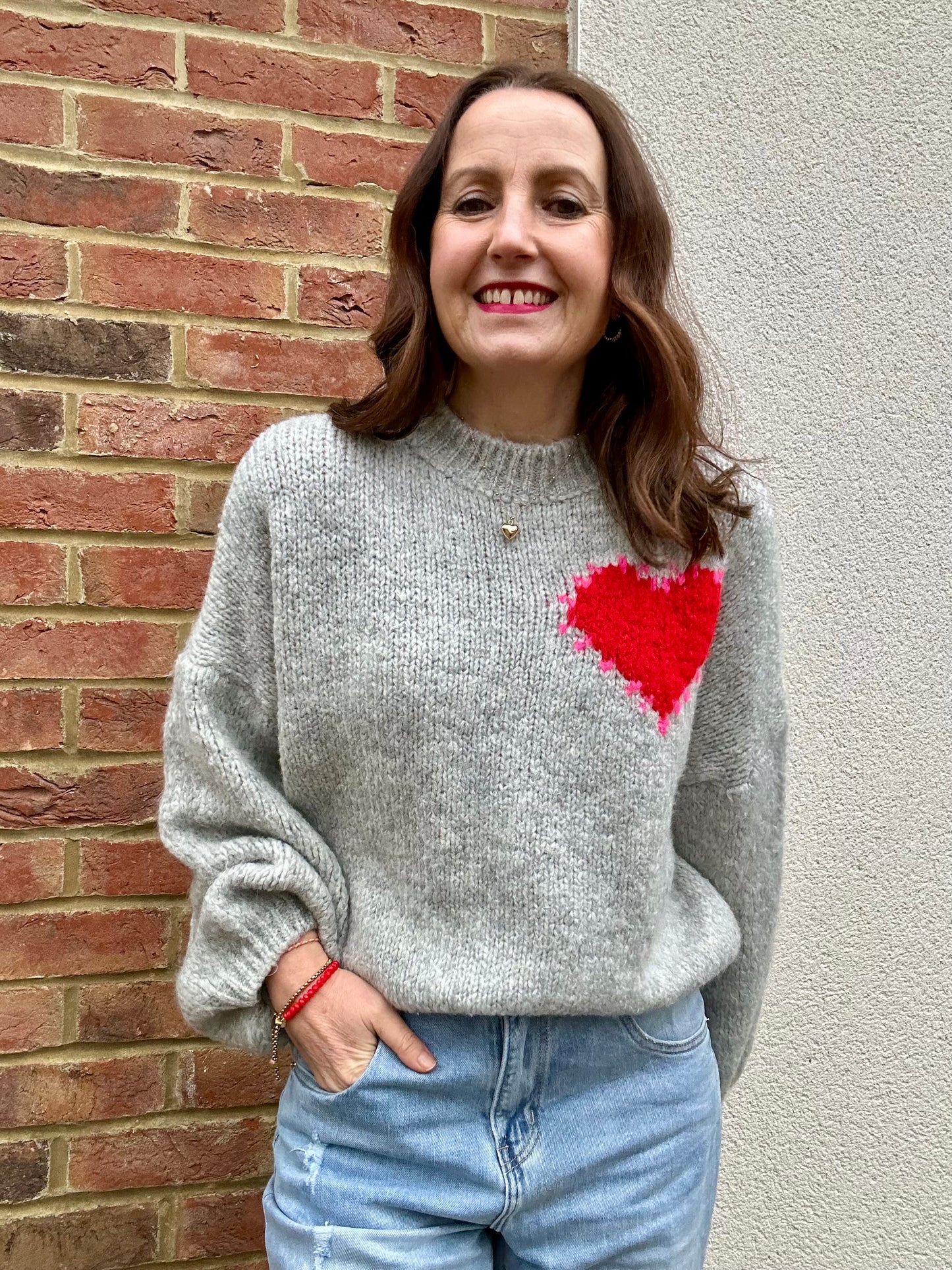 Cupid heart sweater - Grey