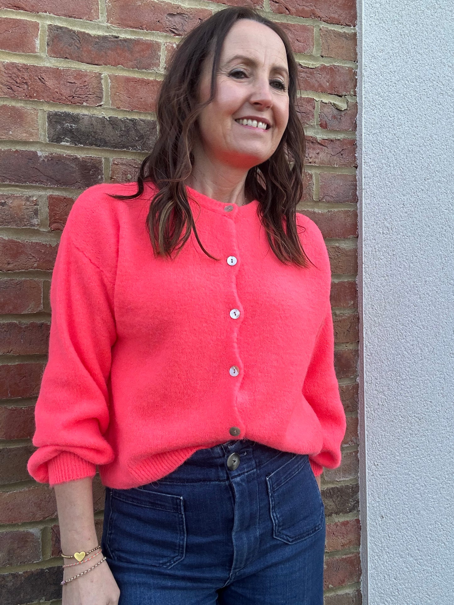 Lumi cardigan - Neon Coral