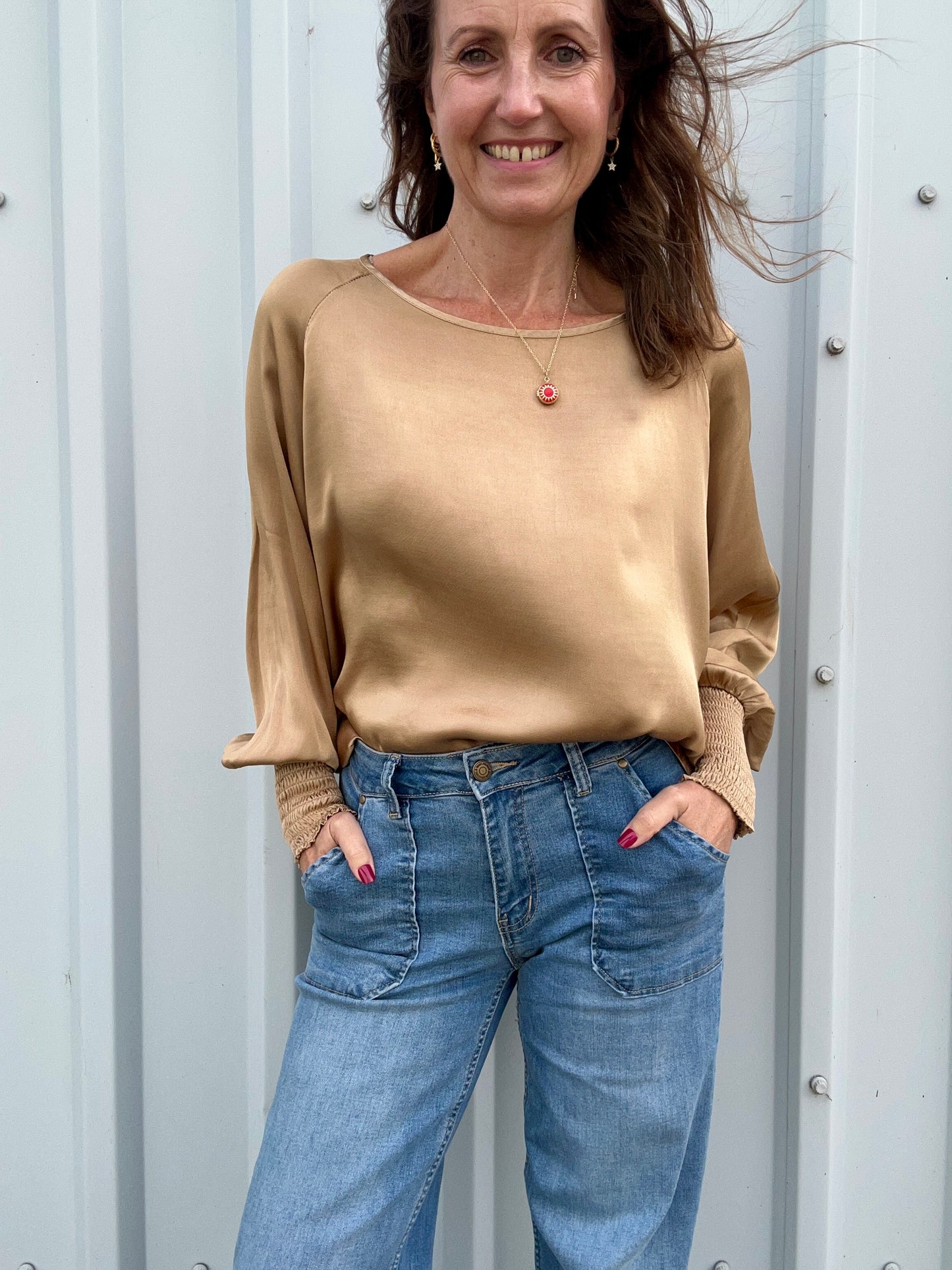 Henrietta silky blouse - Gold