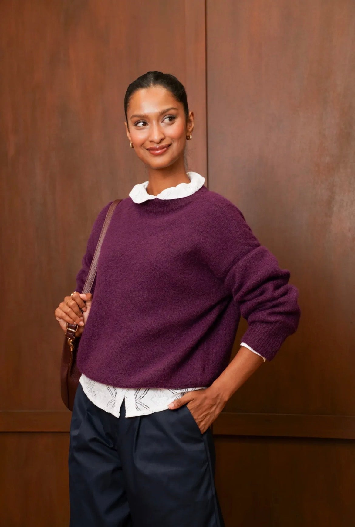 Mae round neck sweater - Bordeaux