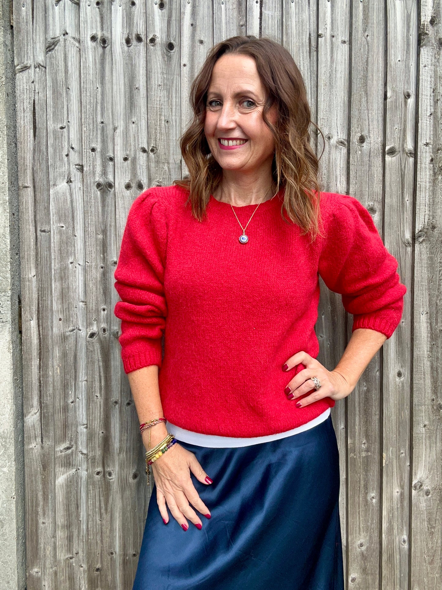 Willa simple sweater - Strawberry Red