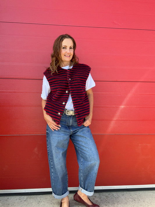 Marley striped waistcoat - Navy / Red