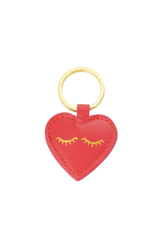 Flutter heart key ring - Red