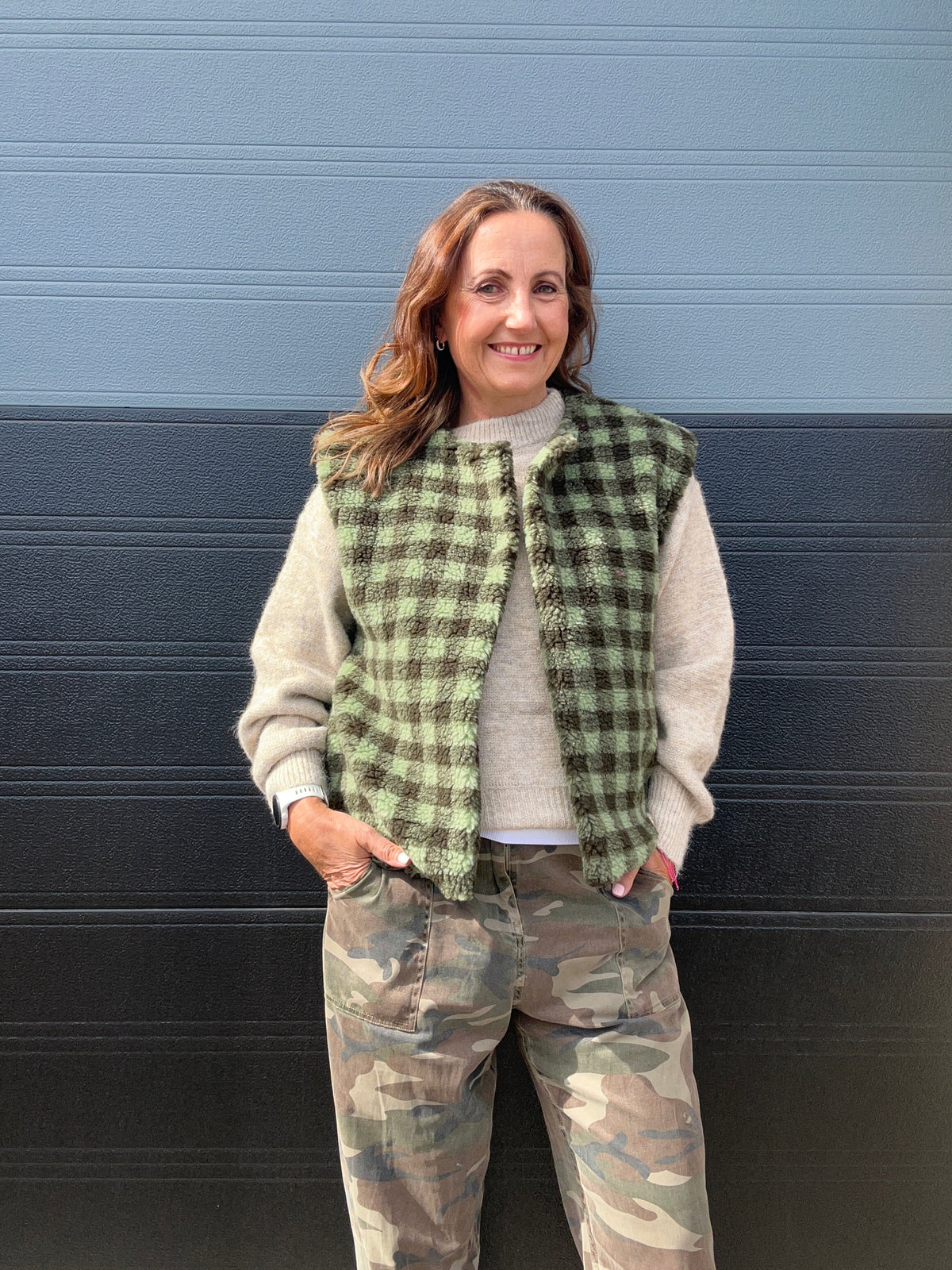 Indy checked gilet - Green