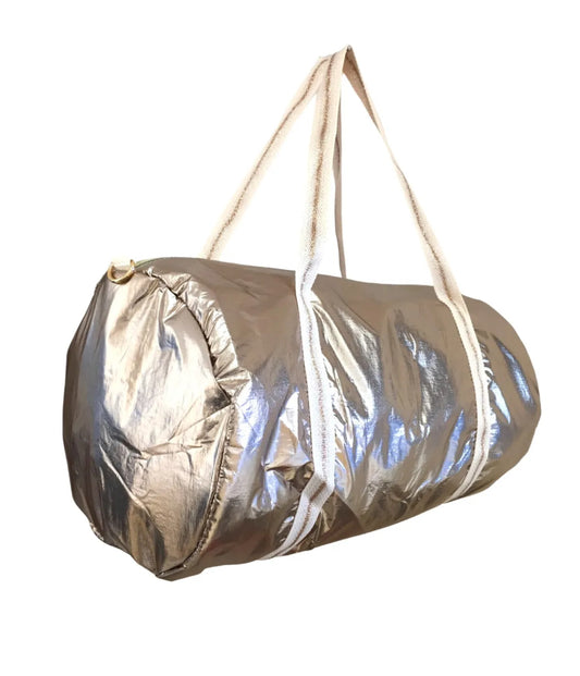 Retro metallic overnight bag