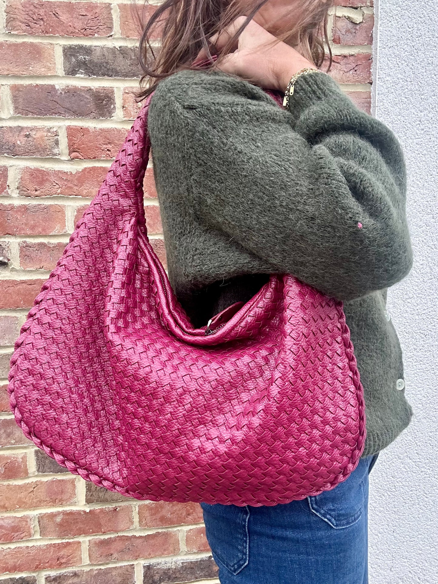 Paxton woven bag - Plum