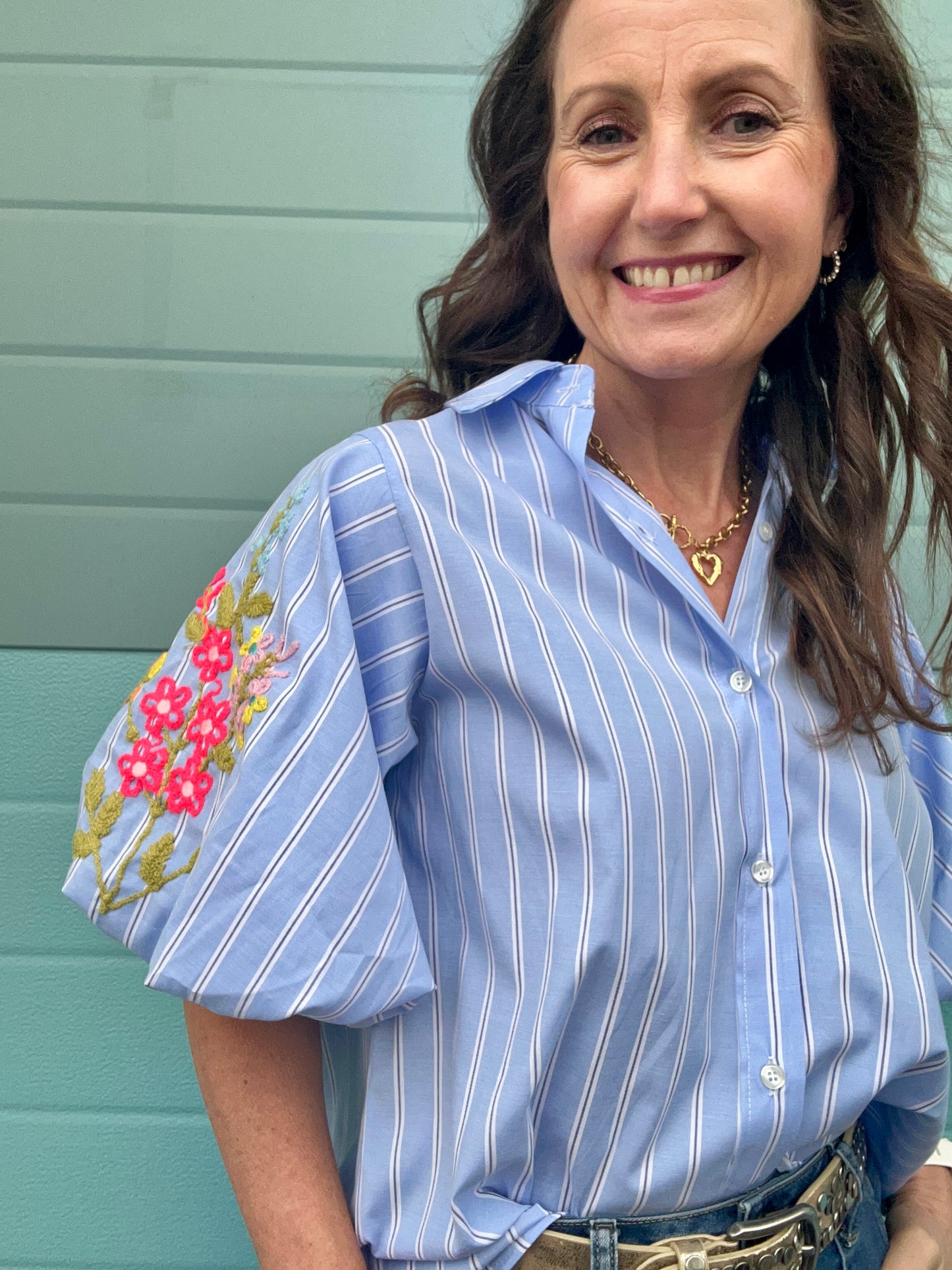 Neon blossoms blouse